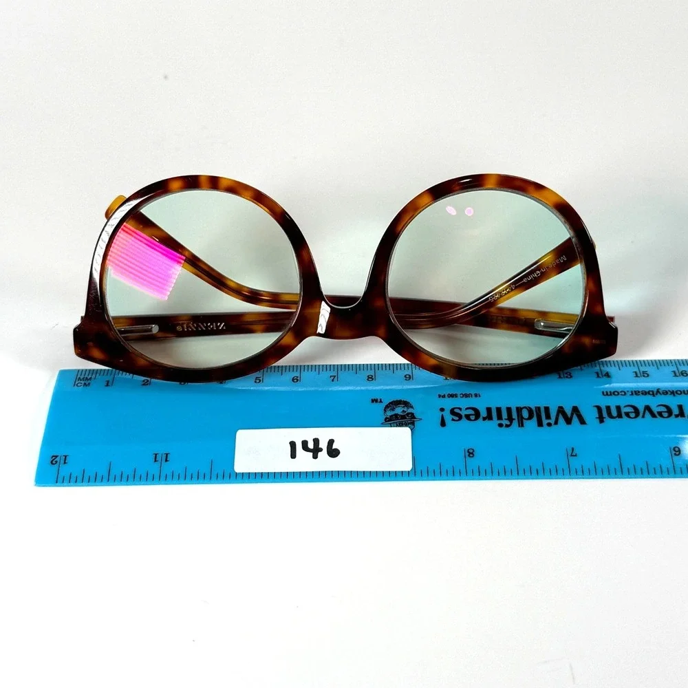 ZENNI Tortoiseshell Round 4412425 Eyeglasses Frame Only 53-21-141 Brown Full Rim